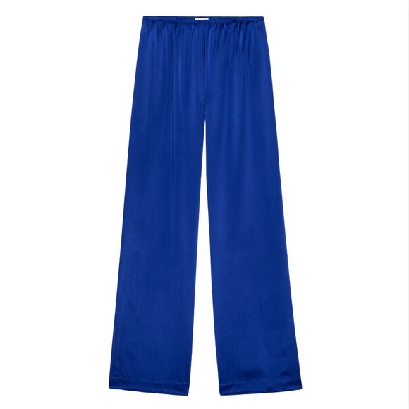 361. DONNI. The Silk Simple Pant Azure Blue $364 NWT Small - Picture 1 of 7
